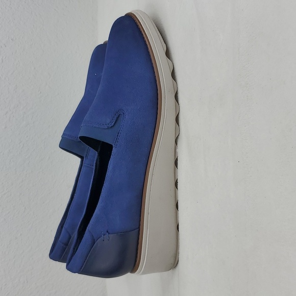 Clarks Shoes Clarks Sharon Dolly Loafers Blue Slip On Platform Clarks Shoes Clarks Sharon Dolly Loafers Blue Slip On Platform